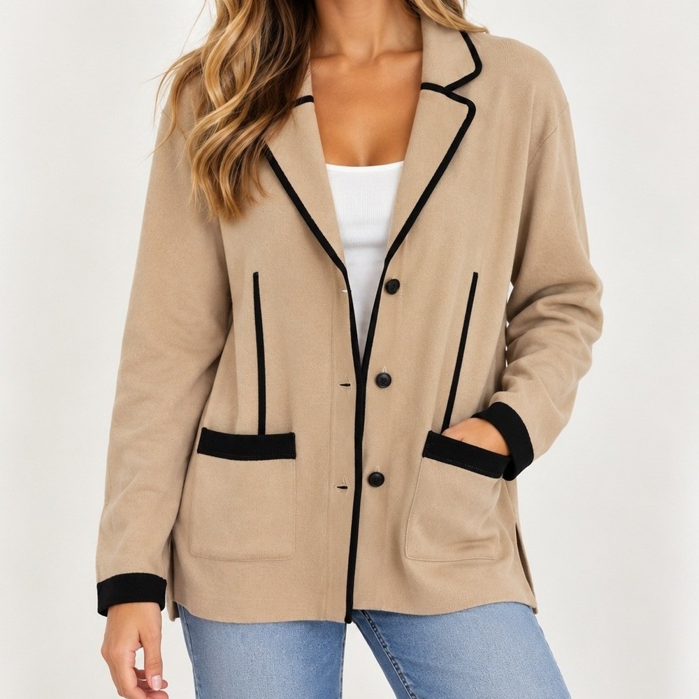 Exclusively Misook Knit Blazer Jacket Quiet Luxury Old Money Professional Career